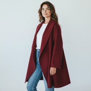 Eileen Fisher Wool Cashmere Blend Open Front Swing Coat